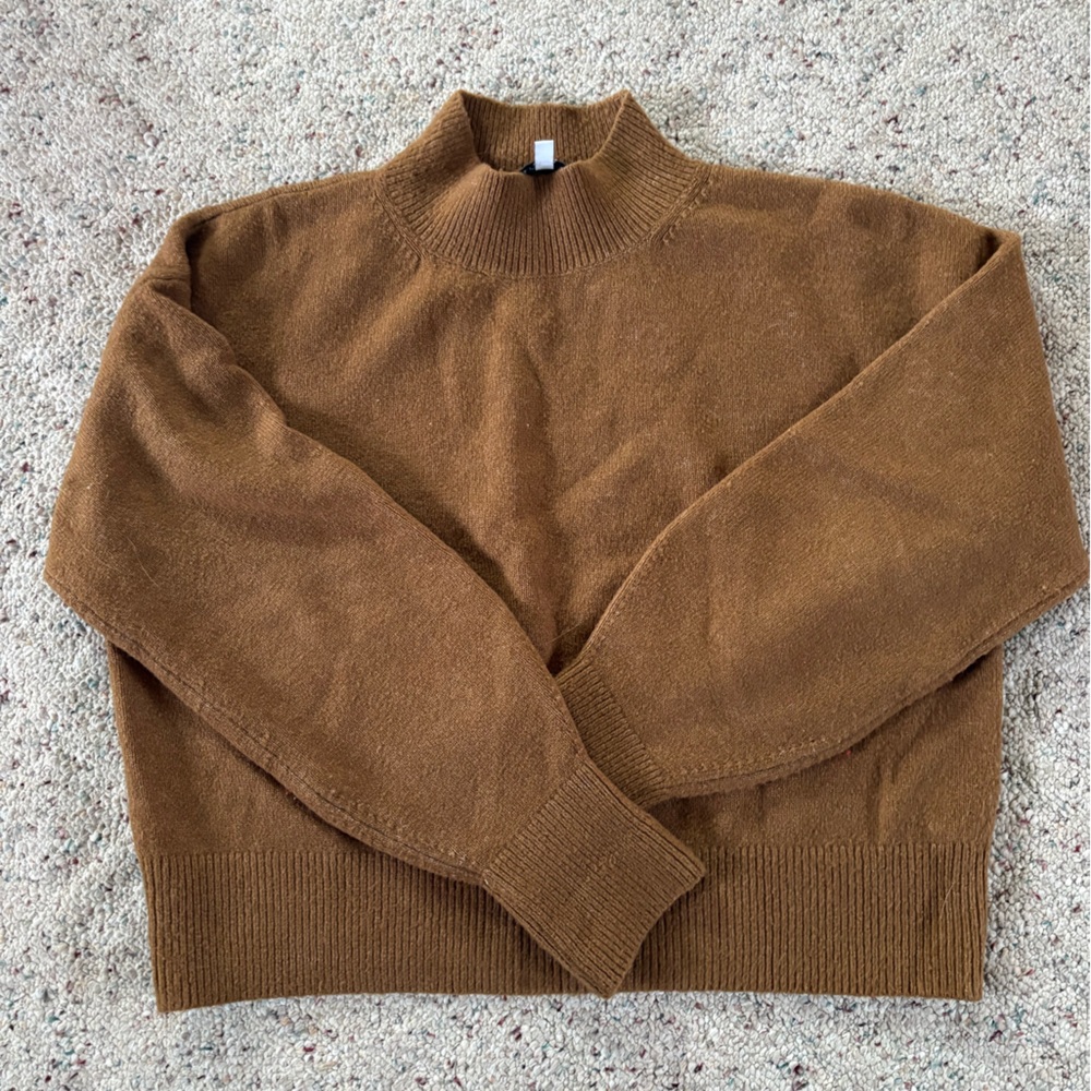 & Other Stories Mock-neck Brown Sweater